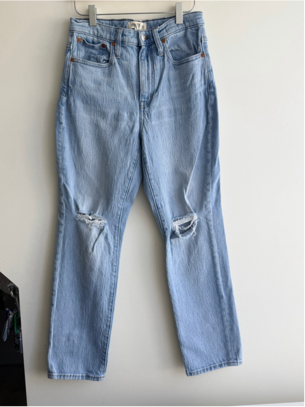 Madewell High-Rise Slim Crop Boyjean Dumas Wash Ripped Jeans Size 25